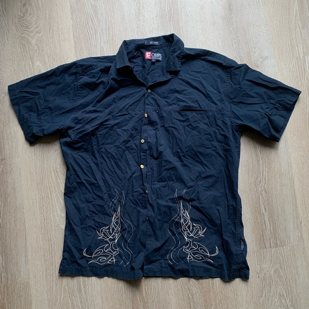 Vintage Chaps Ralph Lauren Flames Rayon